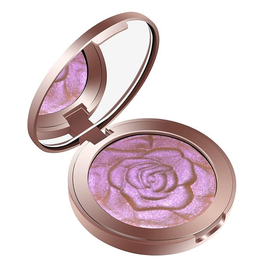Highlighter Palette - Cream, Long Lasting Glitter Highlighter Makeup - Purple