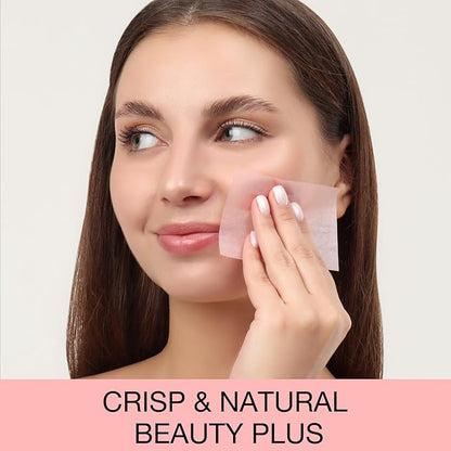 Boobeen Oil Blotting Sheets for Face, Oil Control Film, Absorbing Paper for Oily Skin, Rolled Tissue with Small Side Mirror,Easy Take Out Design