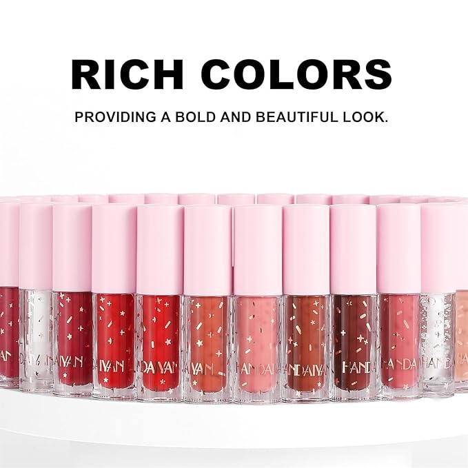 12Pcs Nude Matte Liquid Lipstick Set, Waterproof Long Lasting Non-Stick Cup 12 Colors Nude Lipstick 24 Hour Not Fade Matte Lipstick Professional Lip Gloss Makeup Mother's Day Gift Sets for Women