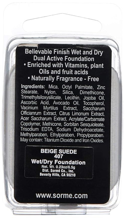 Sorme' Treatment Cosmetics Believable Finish Dual Active Foundation Refill, Beige Suede