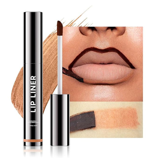 OETUIOW Lip Stain, Lip Liner Stain, Peel Off Lip Liner Tattoo, Long Lasting Lip Stain Waterproof for Women Girls All Skin Types, Transfer-Proof & Natural (Cocoa)