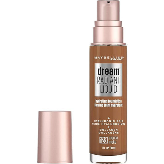 Maybelline Dream Radiant Liquid Medium Coverage Hydrating Makeup, Lightweight Liquid Foundation, Mocha, 1 Fl; Oz