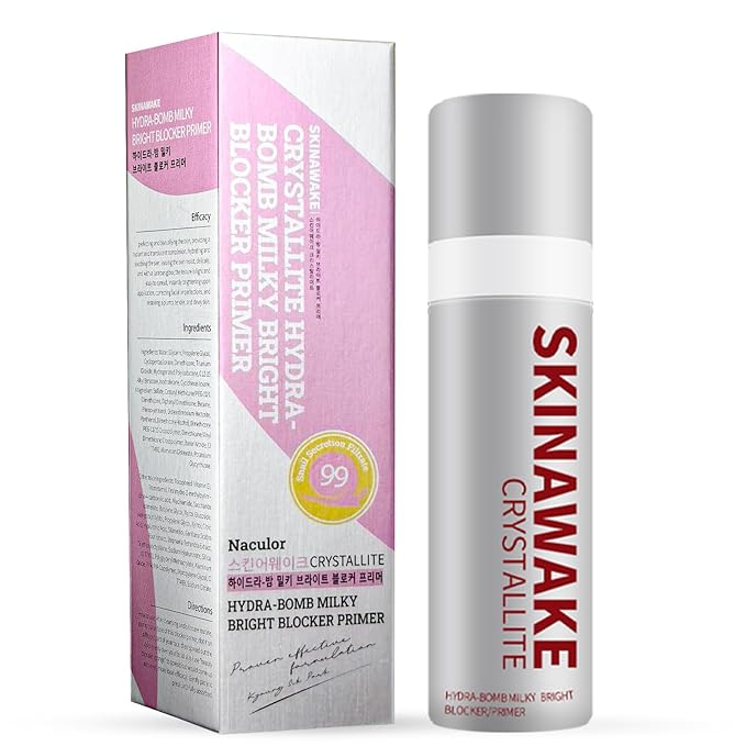 SKINAWAKE Hydrating boost foundation Primer With Hyaluronic Acid,Vitamin B5 For Sensitive Skin,Lightweight Coverage &Brighting,Universal Tint,Moisturizing,Non-Comedogenic,1.23oz