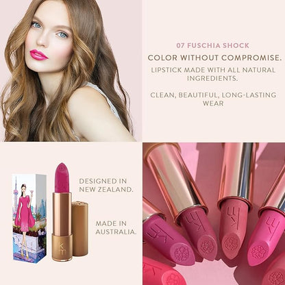 Karen Murrell - Natural Lip Stick 07 Fuchsia Shock - Pink Lipstick - Matte Finish, 100% Natural Ingredients, Moisturizes & Hydrates Lips - Paraben & Cruelty Free