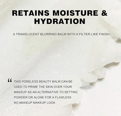 Poreless Face Blurring & Oil Control Face Powder, Waterproof Lightweight Flawless Skin Poreless Primer, Longwear 3D Blurring Setting Balm, Powder-free Makeup, #03 Sunshine
