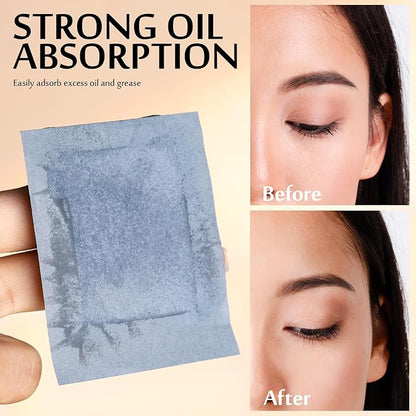 HNYYZL Blotting papers for Face,300pcs Oil blotting sheets,1 Portable box with Mirror & Makeup Puff,Makeup Friendly Oily Skin Shine Blotter,oil face wipes for Home Office School Travel