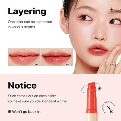 Nature Republic HONEY MELTING LIP (10 PEACH) SOFT LIP STICK, Hydrating Gloss, Moisturizing balms, Sheer tint, Shine & Glowy Finish, korean make up
