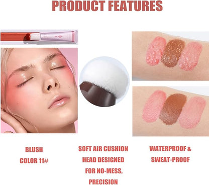 Highlighter Makeup, Liquid Highlighter Beauty Wand, Long Lasting Blendable Highlighter Stick Makeup with Cushion Applicator, 11,0.68 Fl Oz