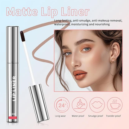 Peel Off Lip Liner Stain - Long-Lasting, Smudge-Proof, Waterproof Nude Matte Lip Tint, Non-Fading Peel Off Lip Color, Effortless Precision & Full Coverage, Vegan & Cruelty-Free, #1 Rose Pink
