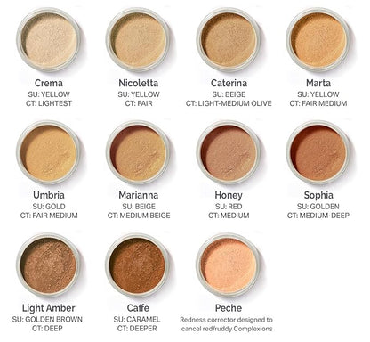 La Bella Donna Loose Mineral Foundation, Non-Chemical SPF50, Only 4 Ingredients, Reef-Safe, Non-Nano, Natural Mineral Makeup with Sun Protection | 10g | Peche