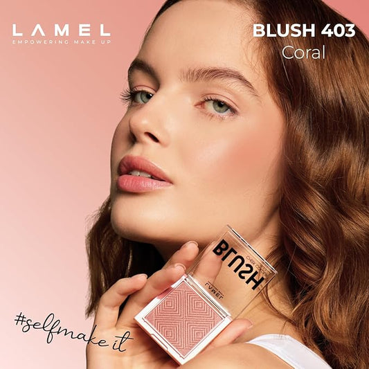 Blush Cheek Rouge Color Mini - Blendable Natural Blush Powder - Enhances & Defines Shapes & Features - Shading & Contouring Powder - 4 Universal Shades - 402 (Rouge) - 3.8g / 0.13 oz