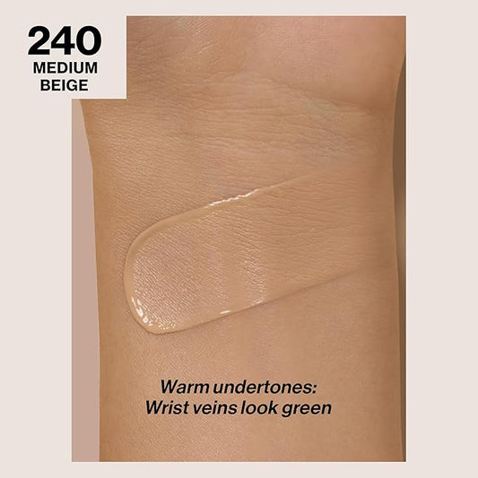 Revlon Liquid Foundation, ColorStay Face Makeup for Combination & Oily Skin, SPF 15, Medium-Full Coverage with Matte Finish, 240 Medium Beige, 1 Fl Oz