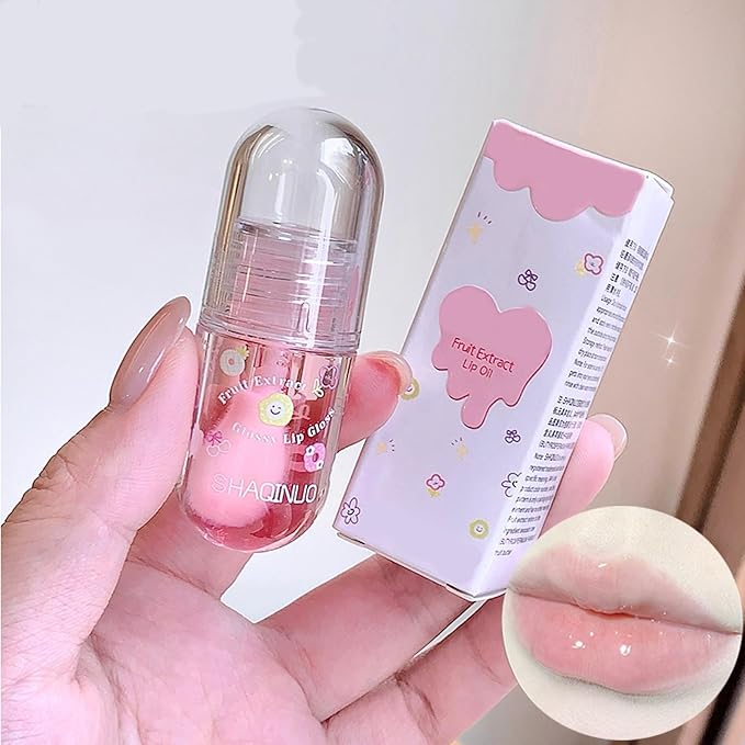 Non-Sticky Tinted Lip Gloss Oil Set,Moisturizing Lip Gloss,4Pcs Plumping Lip Oil,Fruity Lasting Nourishing Shiny Lip Oils