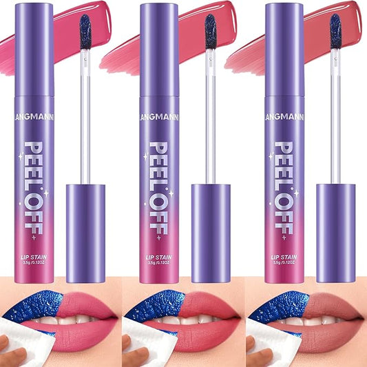 Jolilab Quick Lip Stain Peel Off,Wipe Off,Waterproof,Transfer proof,Highly Pigmented,Ultra Long Lasting Peel Off Lip Makeup With Matte finish for All-day Wear.（Set A）