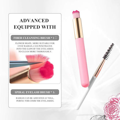 BREYLEE Eyelash Cleanser, Shampoo Foam & Brushes Eyelid Cleanser for Makeup Remover Paraben & Sulfate Free for Salon and Home Use(60ml, 2 fl oz)
