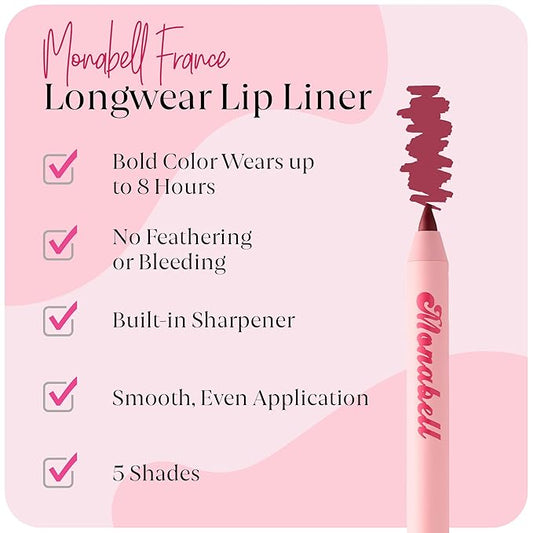Love Me Hard Lip Liner Pencil for Women - Soft Moisturizing, Creamy Long-Lasting Texture, Smooth Glide & Defined Finish