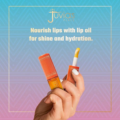 Juvia's Place Magic Lip Oil - Sweet Orange - Smooth, Hydrating w/Vitamin E for Soft, Glossy, Juicy Lips - Infused with Fruit Extracts - Tinted, Shimmering, Lightweight & Non-sticky Lip Oil for Summer