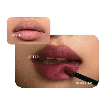 Wink Lip Shade Primer - All Day Top Coat, Smudge-Proof Base, Semi-Matte Long-Lasting Lip Primer (08 Deep Plum)