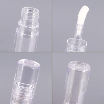 10 Pack Lip Gloss Tubes with Big Doe Foot Wand, Empty 9ML 0.3 Oz Transparent PTEG Lipgloss Tubes Concealer Containers for DIY Lipgloss Handmade Makeup