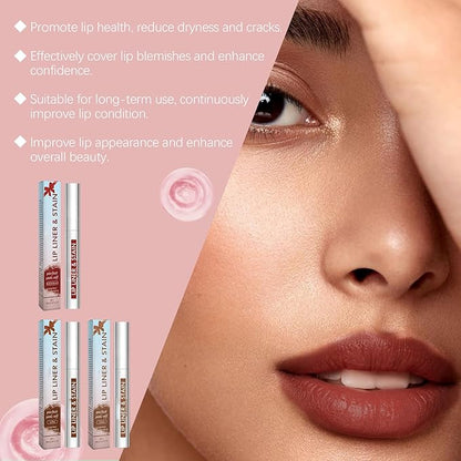 Peel off Lip Liner Stain, Tattoo Magic Color Matte Nude Lipstick Lip Stain Peel, Waterproof Long Lasting Peel off Lip Liner, Enhancing Complexion & Nourishing for All Skin Types, 02# Coffee