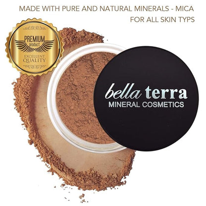 Bellaterra Cosmetics Mineral Powder Foundation | Long-Lasting All-Day Wear | Buildable Sheer to Full Coverage – Matte | Sensitive Skin Approved | Natural SPF 15 (Cafe) 9 grams