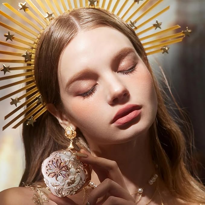 Flower Knows Little Angel Cream Blush 05 Fingertip Stellar+Butterfly Cloud Collar Angled Powder Brush Pearly Moonlight