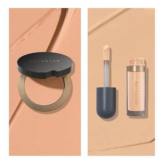 Cover FX Discoloration Kit: Total Coverage Cream Foundation - M3 + Skin Discovered Longwear Concealer, M1 - Full Coverage