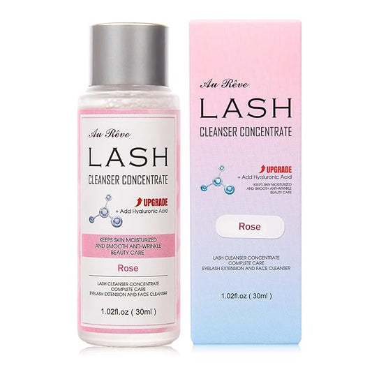 Lash Shampoo Concentrate 30ml Lash Cleanser Concentrate Add Hyaluronic Acid Perfect for Salon-Get, Can make 180ml eyelash cleaning shampoo，Rose