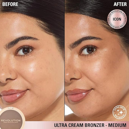 Revolution, Ultra Cream Face Bronzer, Buildable & Blendable Cream Contour, Vegan & Cruelty-Free, Medium, 0.24 oz