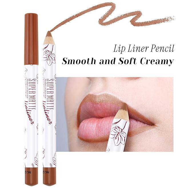 Boobeen 12 PCS Lip Liner Pencil Set, Long-Lasting Matte LipLiner, Smooth and Soft Creamy Lip Liner Crayon, Rich Lip Color, Lip Makeup Gift for Women