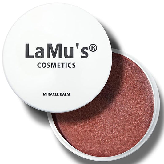 Lamu's Cosmetics Moisturizing Miracle Balm, Multi Glow Balm, Face Blush Cream Blush for Cheeks,Radiant Finish, Hydrating,Natural Glow 50g/ 1.75 Oz (BRIGHT BRONZE)