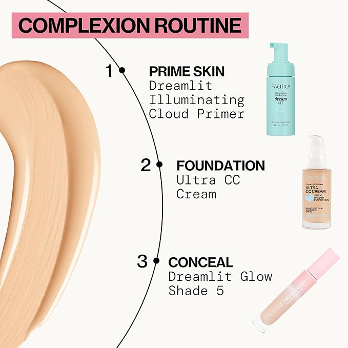 Pacifica Ultra CC Cream Radiant Foundation SPF 17 -Neutral Fair – Medium Coverage Color Correcting Cream, Dewy Finish, Mineral SPF, 1 oz