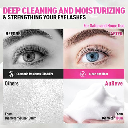 Lash Shampoo Concentrate 30ml Lash Cleanser Concentrate Update Oil-Free Eyelash Extension Cleanser for Salon Home Care, Makes 6 Bottles 60ml Eyelash Shampoo (Rose)