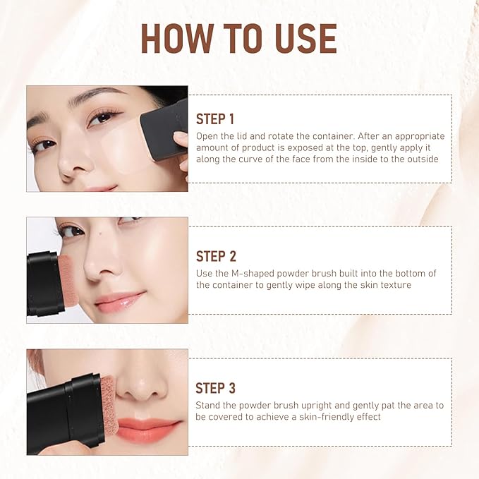 Flawless Eraser Foundation Stick,Korean Hydrating Lightweight Foundation Stick with Brush,Multi-Use Foundation Stick Makeup, Waterproof Thin and Cover Blemishes for All Skin Types (natural, 02)