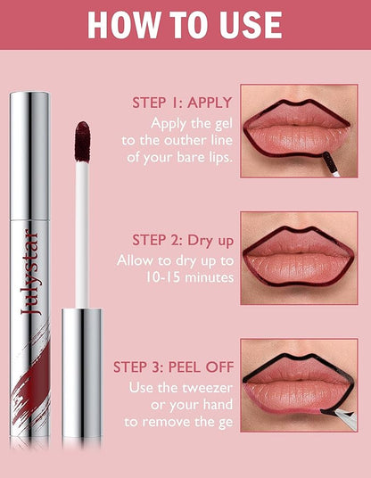 Lip Liner Stain Peel Off, Peel Off Lip Tint with Natural Finish, Long Lasting, Waterproof, Smudge-proof, Transfer-Proof, Highly Pigmented Color, Easy to Use #01Nude Pink