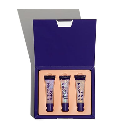 UNICORN SNOT Glitter Lip Gloss - Sparkly Lip Shine - Stocking Stuffers for Women, Gifts for Teen Girls - Vegan & Cruelty-Free Non-Sticky Formula Gloss Glitter Makeup - Multi-Colored Set of 3