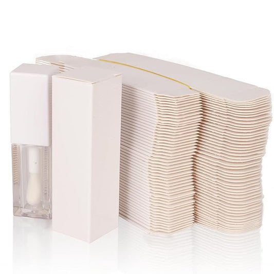 25pcs 25 * 25 * 86mm Craft paper box for lip gloss 350gms lipstick packing box for lipgloss tubes(pink paper box 25pcs) (White)