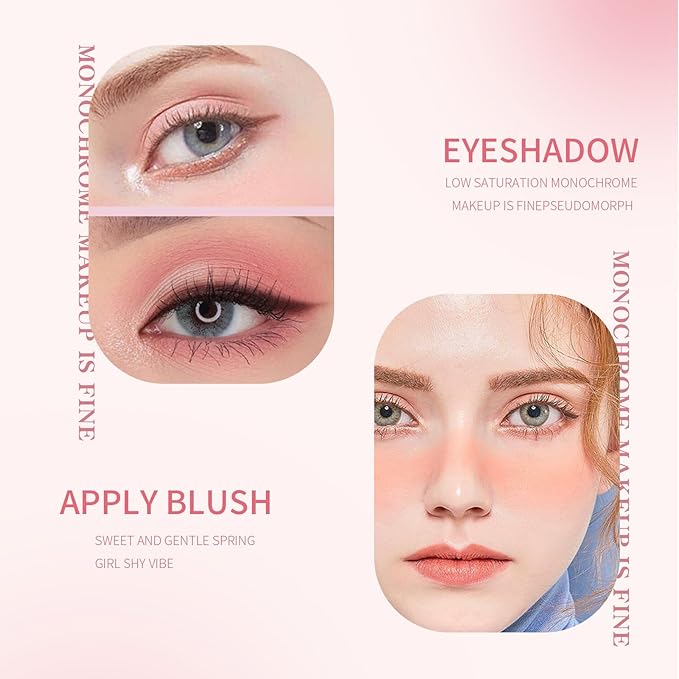 O'CHEAL Powder Blush Stick for Cheek and Eyes, Soft and Blendable Natural Flush, Long-Lasting Dewy Blusher Makeup, Buildable Glow for Face,Multi-Use Blush 01