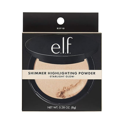 e.l.f. Cosmetics Shimmer Highlighting Powder, Illuminating Face Makeup, Starlight Glow, 1 Count