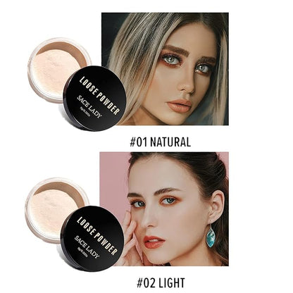 SACE LADY Face Make-Up Set Liquid Concealer and Matte Oil Control Loose Powder, Waterproof Long Lasting Poreless Makeup Base