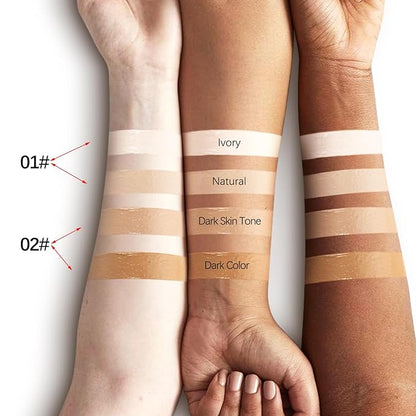 2Pcs Camo CC Cream Foundation, Color Corrector CC Cream, Full Coverage Long Lasting Matte Makeup for All Skin Types