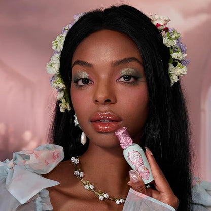 Flower Knows Midsummer Fairytales Coating Lip Lacquer,Glowy Non-Fading Lip Gloss,Hydrating Tinted Lip Oil for Girls&Women,Vegan & Cruelty Free,0.17Fl Oz(G08 Mystery Island)