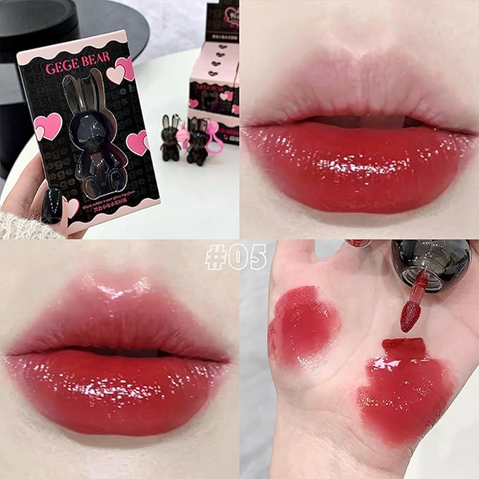 3Pcs Bunny Hydrating Lip Gloss Set, Jelly Liquid Lipsticks Shiny Cute Lip Gloss Oil Lip Plumping Moisturizing Glass Finish Lip Gloss for Women