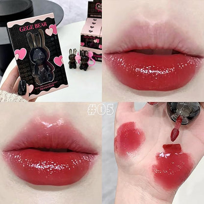 3Pcs Bunny Hydrating Lip Gloss Set, Jelly Liquid Lipsticks Shiny Cute Lip Gloss Oil Lip Plumping Moisturizing Glass Finish Lip Gloss for Women
