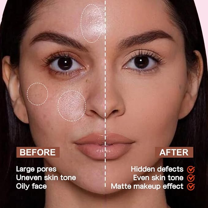 4 IN 1 Match Skin Color Changed Liquid Foundation, Full Coverage Flawless Base Nude Face Liquid Cover Concealer,Medium Spectrum,Long Wearing & Waterproof,Moisturizing with SPF 50+ Foundation