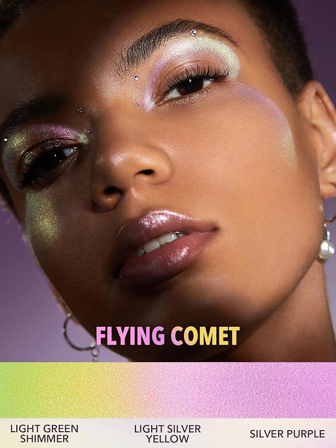 SHEGLAM Chroma-Glow Bloom Liquid Highlighter Color Changing Gel Cream Multichrome Highlighter High-Shine Finish Long Wear Brightening Non-Caking-Flying Comet