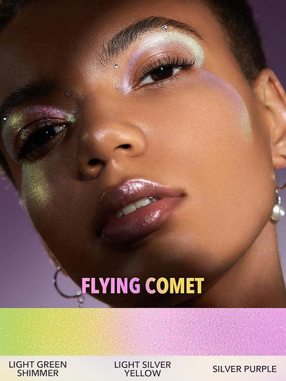 SHEGLAM Chroma-Glow Bloom Liquid Highlighter Color Changing Gel Cream Multichrome Highlighter High-Shine Finish Long Wear Brightening Non-Caking-Flying Comet