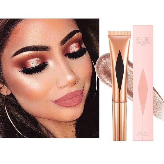 Concealer Stick,Contour Stick Makeup Liquid Highlight and Contour Wand,Cream Contour Stick with Soft Cushion Applicator,Foundation Highlight Makeup Bronzer Stick for Face