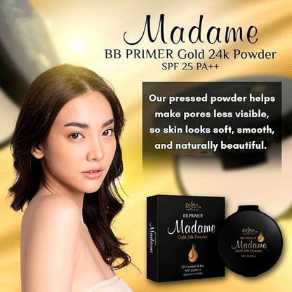 MADAME 12 g. MEDIUM Oil Control Face Pressed Powder Compact Foundation, Long Lasting Makeup Oily Skin Flawless Matte Finish Controls Face Shine Skin Oil Control Breathable Coverage Lightweight SPF 25