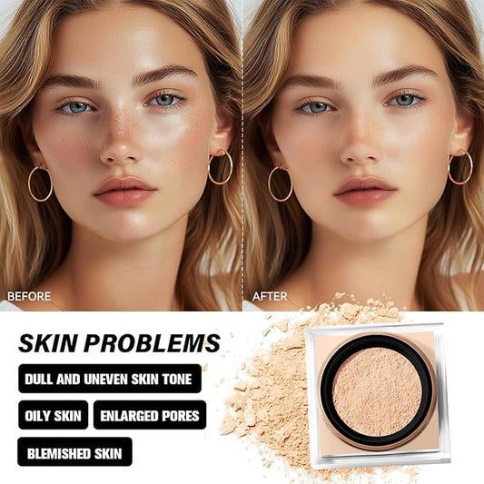 Setting Powder, Loose Baking Powder, Natural Matte Finish Oil Control (Nude, 0.71Oz)